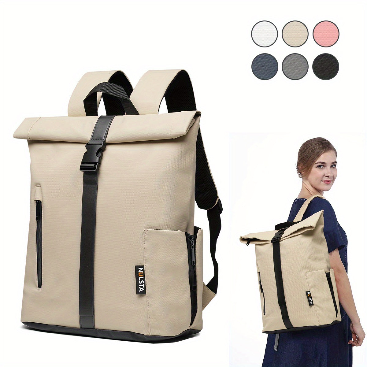 Leichter Reiserucksack 20–25L – Diebstahlsicher, Canvas, 6 Farben, Schule & Alltag