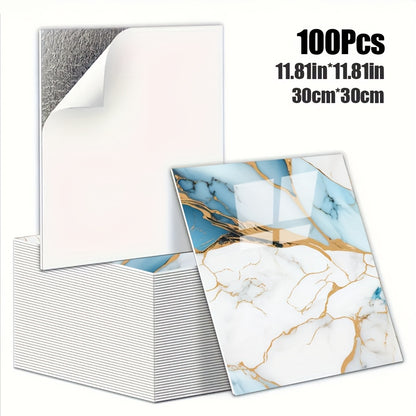 Luxury Marble Wall Panels 47.78×47.78 cm aus 3D-Vinyl, selbstklebend, spritzwassergeschützt und geeignet für Schlafzimmer, Wohnzimmer, Dusche und Bar
