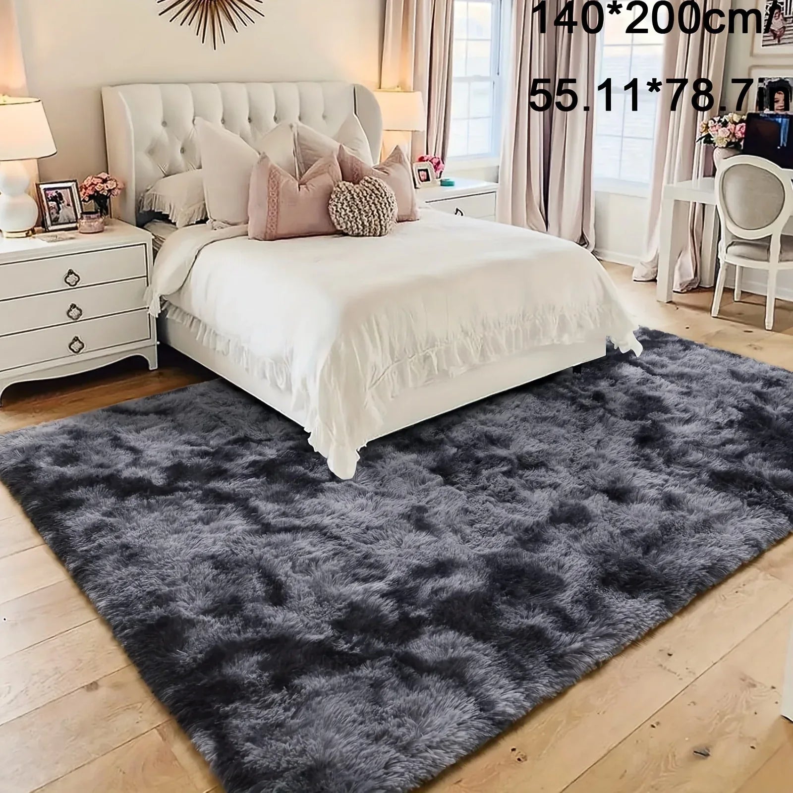 Plüsch Teppich Tie-Dye – Weiche rutschfeste Bettvorleger für Wohnzimmer & Schlafzimmer - FUXLShop