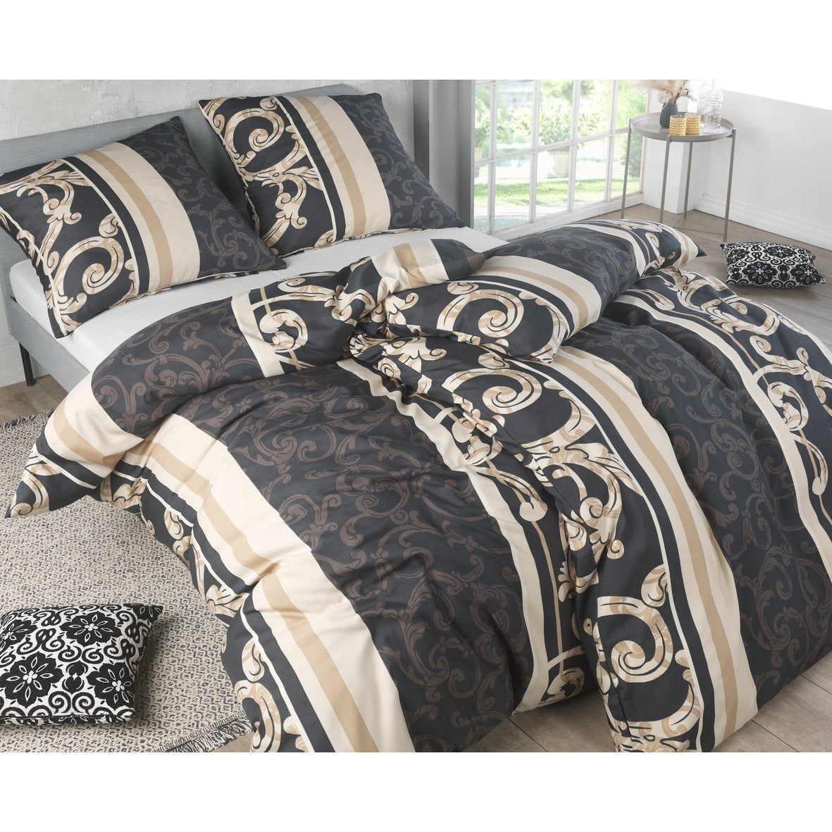 Bettwäsche-Set 135x200 4-teilig – Allergikerfreundlich – Spannbettlaken 135x200 & Kissenbezug 80x80 | Modern & Hochwertig