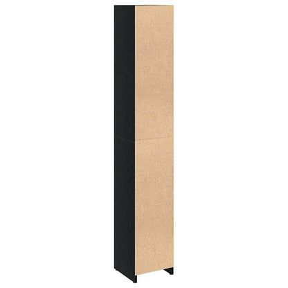 Badezimmer Hochschrank Schwarz Eiche 45cm – Modern mit verstellbaren Regalen - FUXLShop