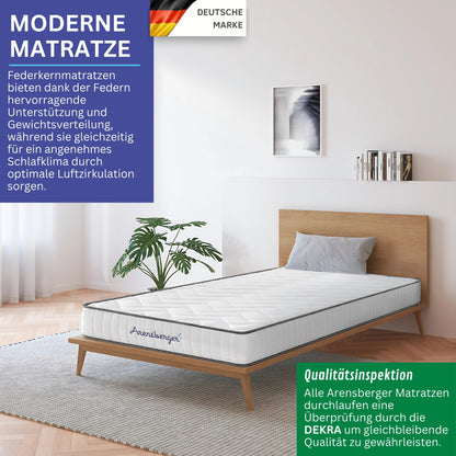 JANA Federkernmatratze – 19 cm Höhe, H2/H3 mittelfest, 7 Zonen, mit Schaumstoffschicht für optimalen Schlafkomfort – ideal für jedes Schlafzimmer