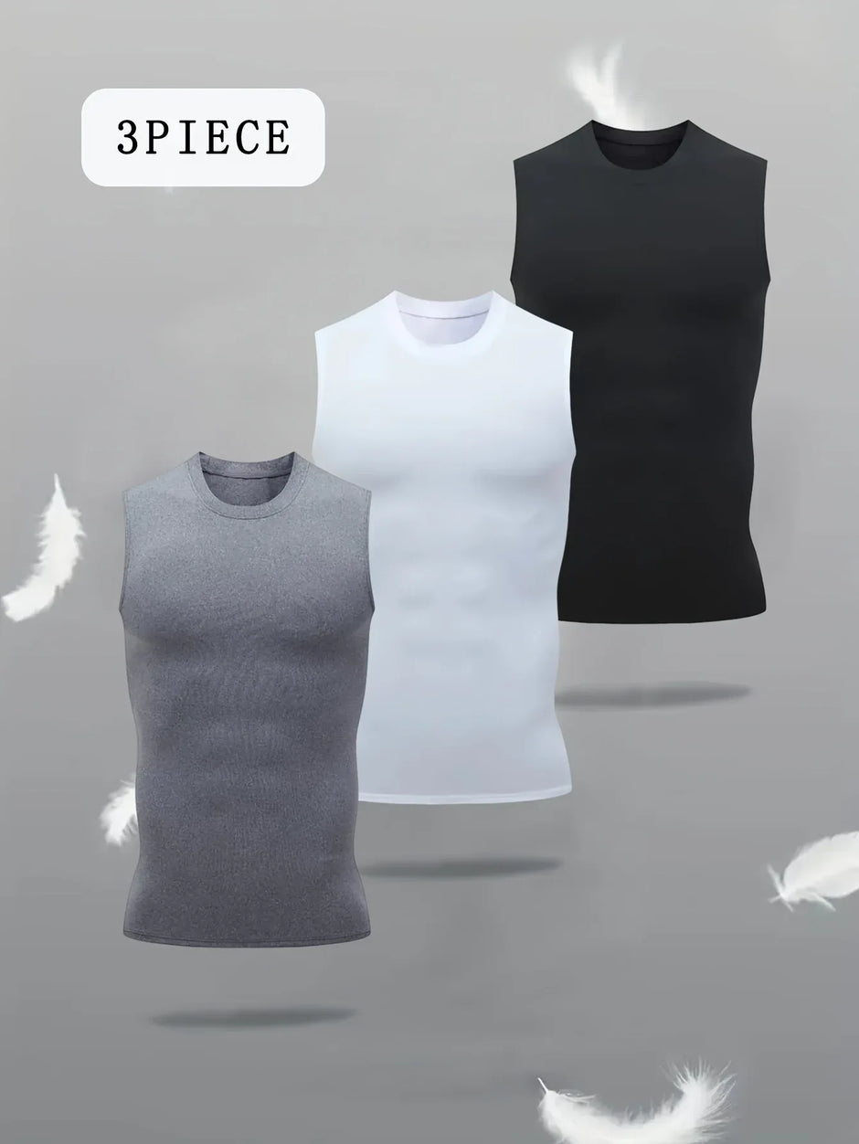 3er-Set Herren Tank Tops – Funktionsshirts, Atmungsaktiv & Schnelltrocknend