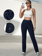 Damen-Schlupfhose mit hohem Bund und Taschen