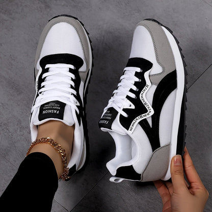 Damen Retro Low - Top Schnürsneaker – Atmungsaktive Stoff - Sneaker mit Streifen, TPR - Sohle, ganzjähriger Komfort für Laufen, Gehen & Freizeit, Vintage - Look, flexible Schuhe - FUXL - Shopify