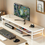 Monitor-Ständer 2-stöckig – Schreibtisch-Organizer, Holz & Eisen, Homeoffice & Büro