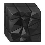 Schwarze 3d wandpaneele selbstklebend aus pvc mit facettiertem rauten-design 30x30 cm online bestellen