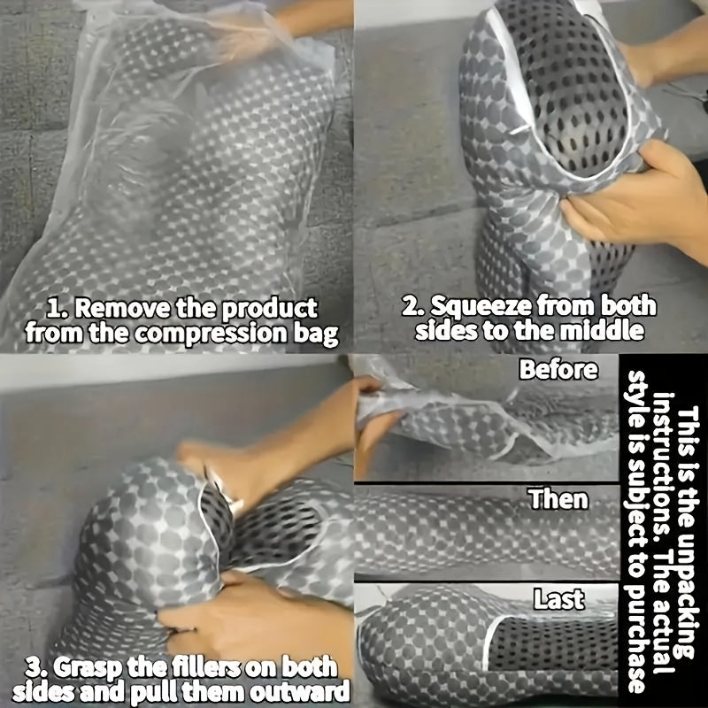 2er-Set atmungsaktive Nackenkissen mit Massageform und Reißverschluss für besseren Schlaf