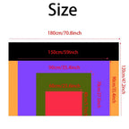 Größe chart mit farbigen feldern und maßen für personalisiertes banner mit eigenem text innen und außen