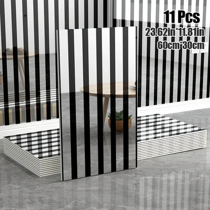Luxus Spiegel-Wandpaneele 11/22 Stück - Selbstklebende 3D Wandfliesen Gold/Silber 60x30cm für Wohnzimmer & Schlafzimmer - FUXLShop