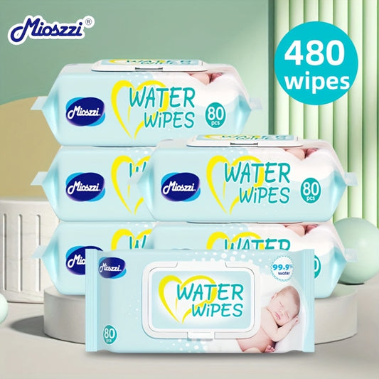 6er-Pack Feuchttücher (je 80 Stück) für Babys & Kinder – geeignet für Hände, Gesicht, Mund & Po, mit Aloe, reines Wasser, sanft & sicher