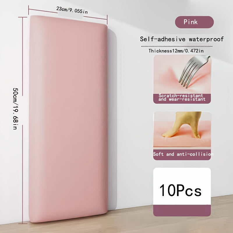 3D Soft Padded Kunstleder Wandpaneel 23x50 cm – selbstklebendes Kopfteil- und Tatami-Schutzpanel
