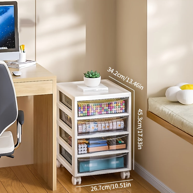 Rollbarer Mehrzweck-Aufbewahrungswagen mit Schubladen – Mobiler Büro-Organizer mit Ablagefach, ideal für Bürobedarf, Bastelmaterial & Zubehör - FUXLShop