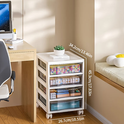 Rollbarer Mehrzweck-Aufbewahrungswagen mit Schubladen – Mobiler Büro-Organizer mit Ablagefach, ideal für Bürobedarf, Bastelmaterial & Zubehör - FUXLShop