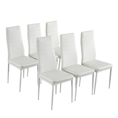 Bonlo Esszimmerstühle 6er-Set – gepolstert mit Metallbeinen, Kunstlederbezug, bis 140 kg belastbar, grau – ideal für Esszimmer, Wohnzimmer & Büro