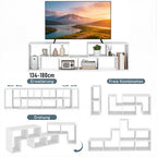 TV-Lowboard 180x30x44 cm – Modulares TV-Möbel mit 6 Fächern, bis 75 Zoll