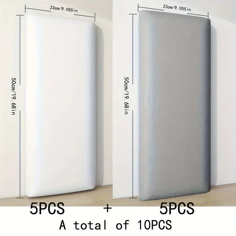 3D Wandpaneele Kunstleder 10er-Pack 23x50 cm – Selbstklebend, gepolstert, für Kopfteil & Wandschutz - FUXLShop