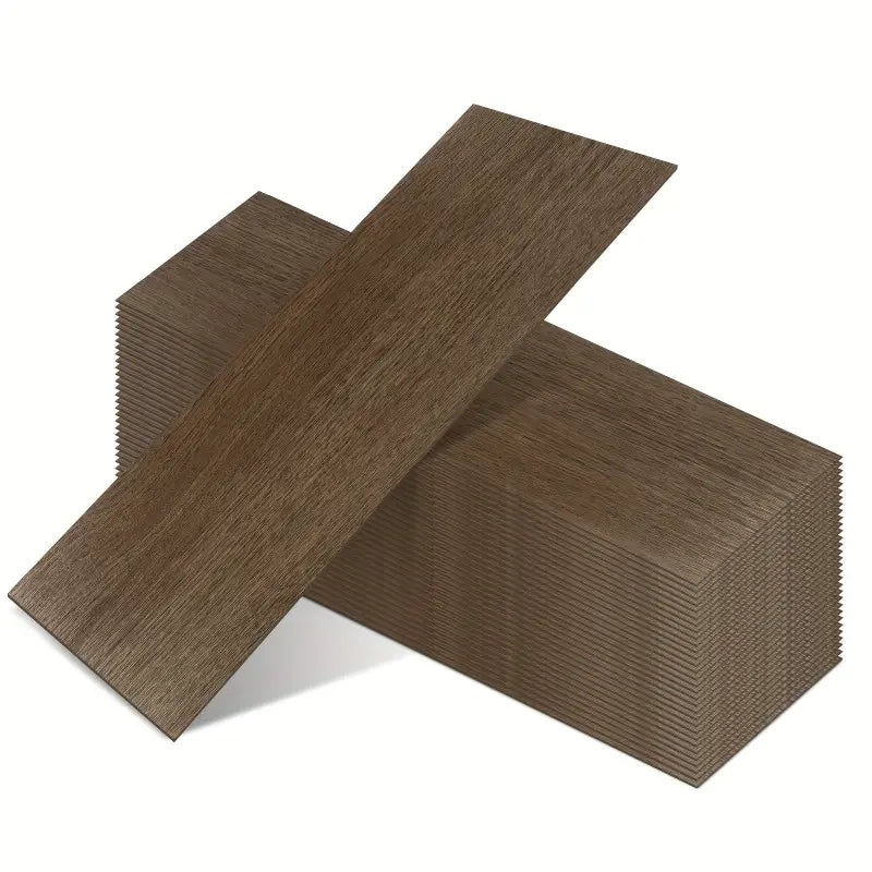 Stapel dunkler selbstklebender vinyl-dielen aus wasserfestem pvc in holzoptik zum online bestellen
