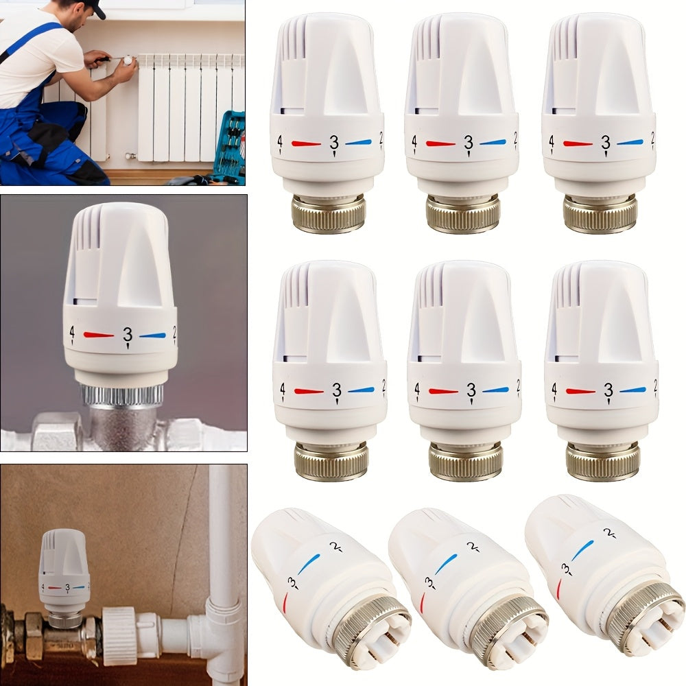 3er-Set Smart Thermostat-Ventilköpfe – M30x1,5 Gewinde, Temperaturregelung 4–120 °C, Weiß ABS + Bronze, für Heizkörper in Haus & Büro