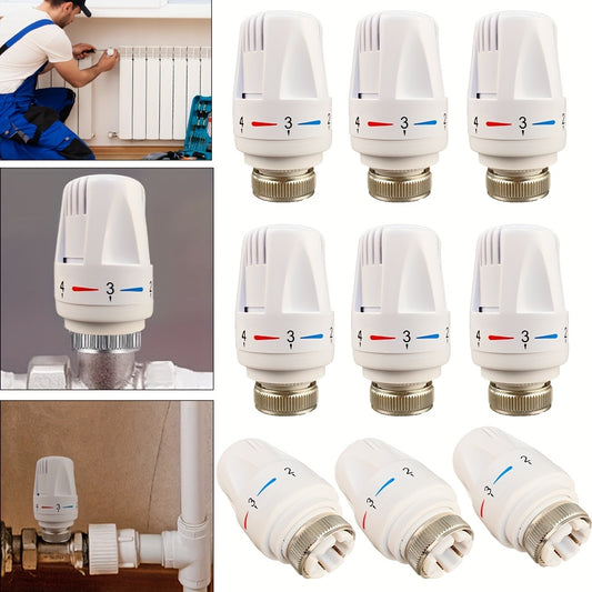 3er-Set Smart Thermostat-Ventilköpfe – M30x1,5 Gewinde, Temperaturregelung 4–120 °C, Weiß ABS + Bronze, für Heizkörper in Haus & Büro
