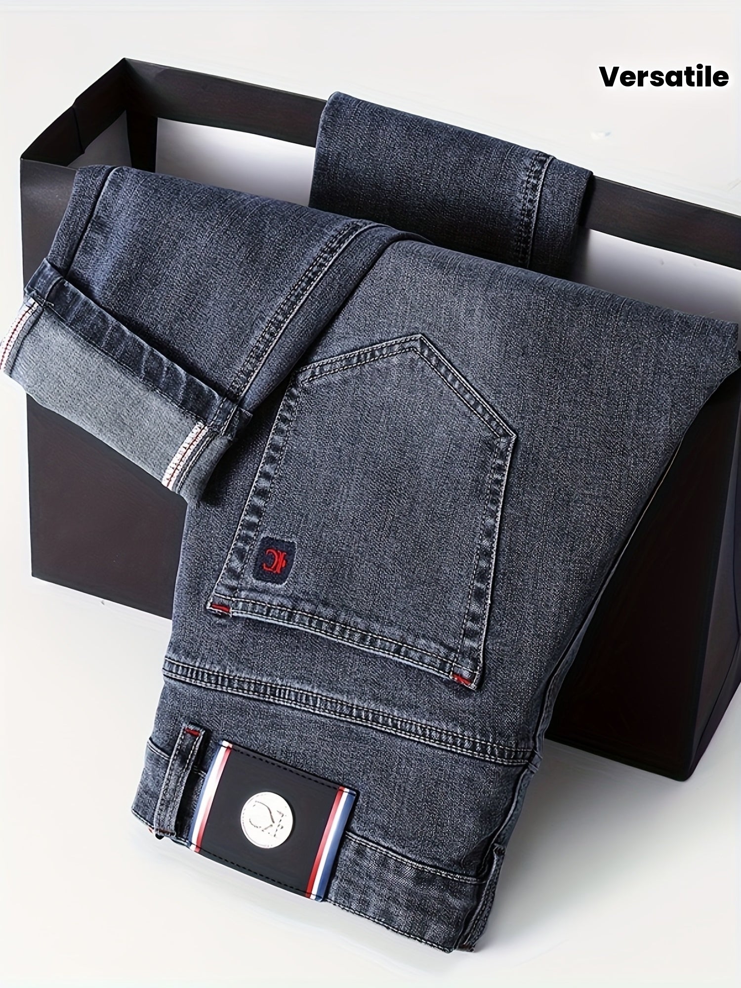 Herren Business-Jeans mit geradem Schnitt und Stretch-Komfort – Farbe Blau