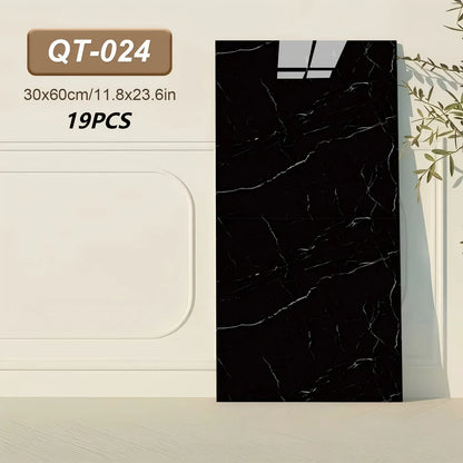 Selbstklebende 3D Marmor-Wandfliesen 60x30cm - Vinyl Fliesenaufkleber für Küche Bad & Wohnzimmer - Abwaschbar (19-99 Stück) - FUXLShop