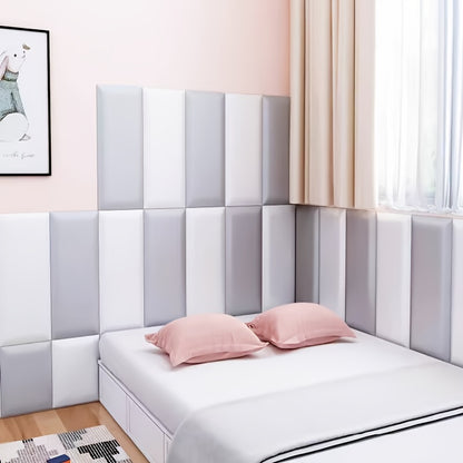 3D Soft Padded Kunstleder Wandpaneel 23x50 cm – selbstklebendes Kopfteil- und Tatami-Schutzpanel
