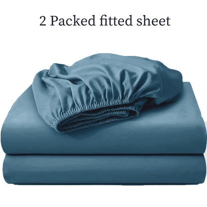 2-teiliges Spannbettlaken-Set – Weich, atmungsaktiv & waschbar, ideal für Schlafzimmer, hautfreundlich & pflegeleicht, modernes Design für jedes Bett - FUXL-Shopify 