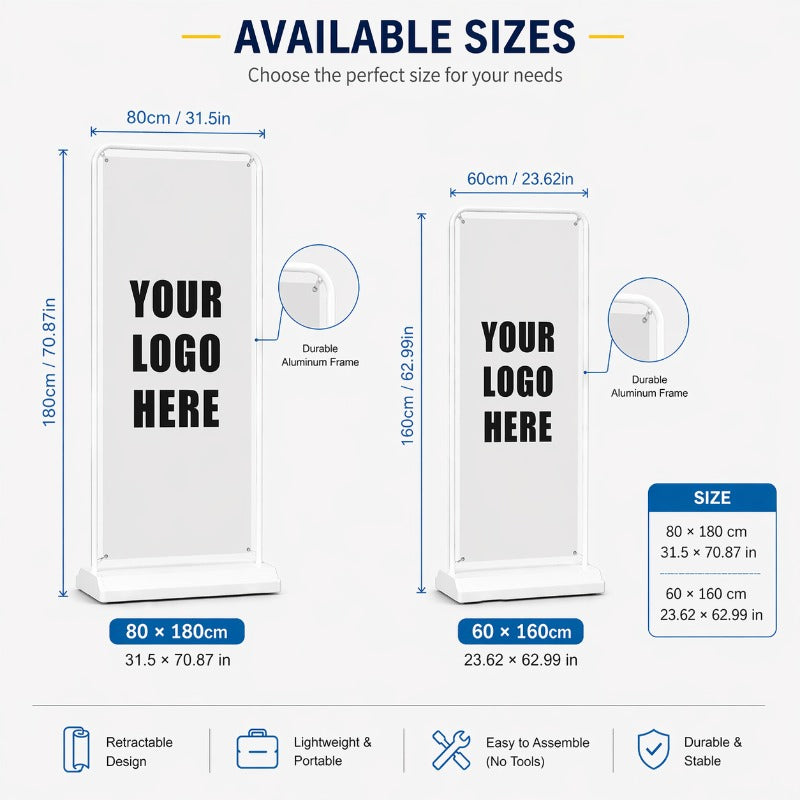 Outdoor Display Stand 80x180cm | Windproof & Portabel | FUXLShop