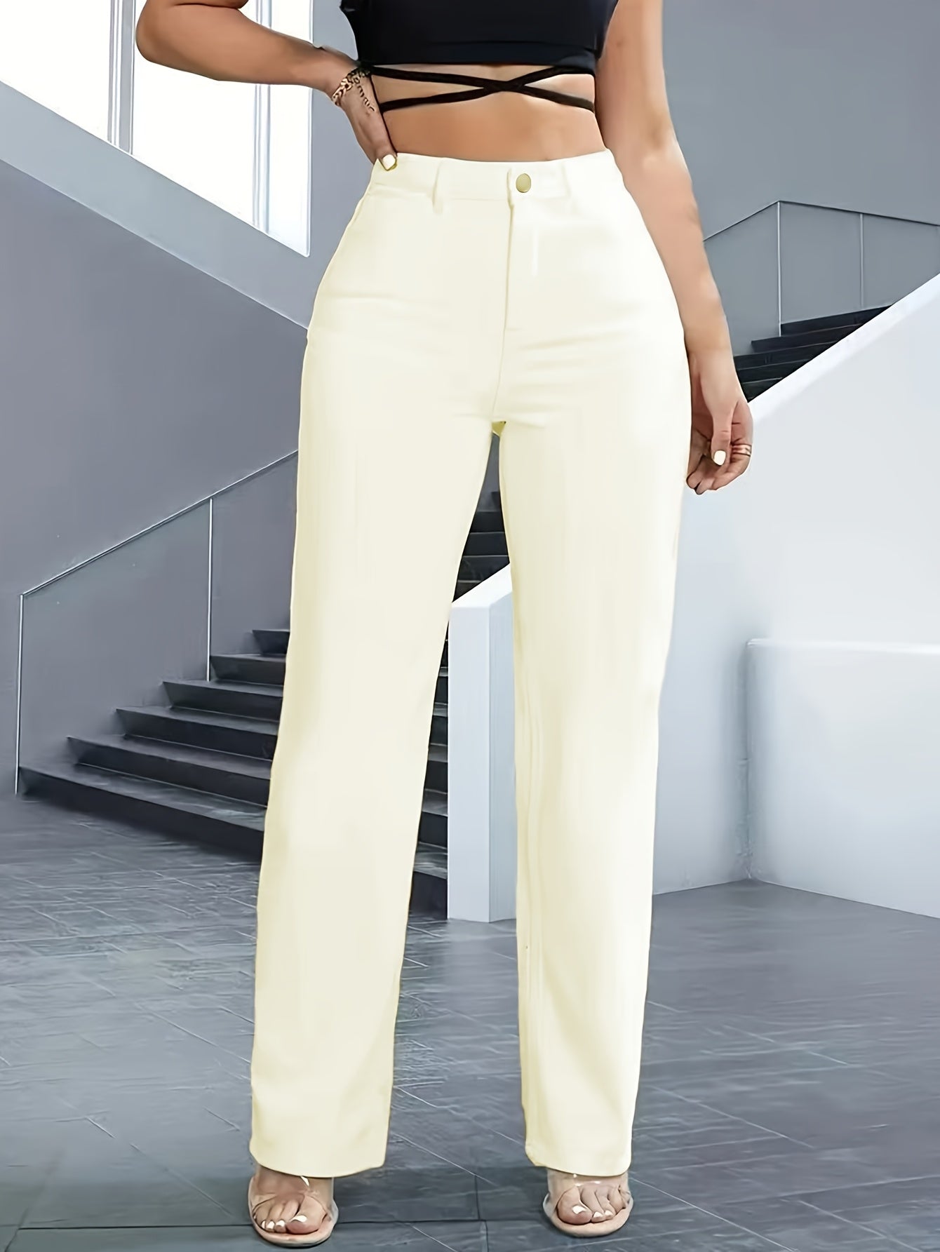 Damen Denim Jeans Weiß - Detailansicht Taschen