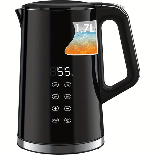1,7L Edelstahl-Wasserkocher mit digitaler Temperaturregelung (40–100 °C), doppelwandig isoliert, BPA-frei, Trockenlaufschutz – für Haushalt & Gewerbe