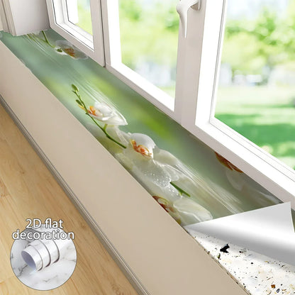Selbstklebende Vinyl-Tapete Wasser & Blumen (20-40cm x 3m) – Abziehen & Aufkleben für Fenster, Schränke & Arbeitsplatten - FUXLShop