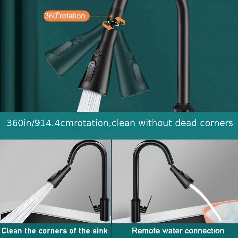 3-in-1 drehbarer Wasserhahn-Aufsatz mit Sprühfunktion – Hochdruck, Spritzschutz, einfache Montage, langlebig & modern