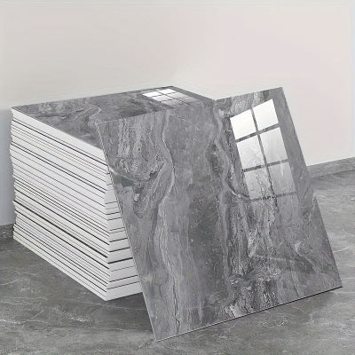 40x Selbstklebende Fliesenaufkleber in Marmor-Optik – Weiß & Grau – Wasserfest, Rückstandsfrei, für Küche, Bad, Boden & Wand – DIY-freundlich - FUXLShop