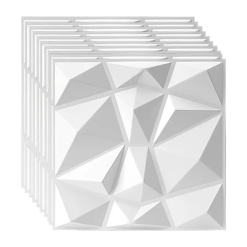 Weiße wandpaneele selbstklebend 3d wandpaneele mit modernem rauten-design aus pvc 30x30 cm online bestellen
