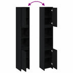 Badezimmer Hochschrank Schwarz Eiche 45cm – Modern mit verstellbaren Regalen - FUXLShop