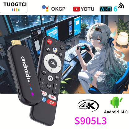 Smart TV Stick S905L3 mit Android 14, 8K Decoding, WiFi 6 und Google Assistant