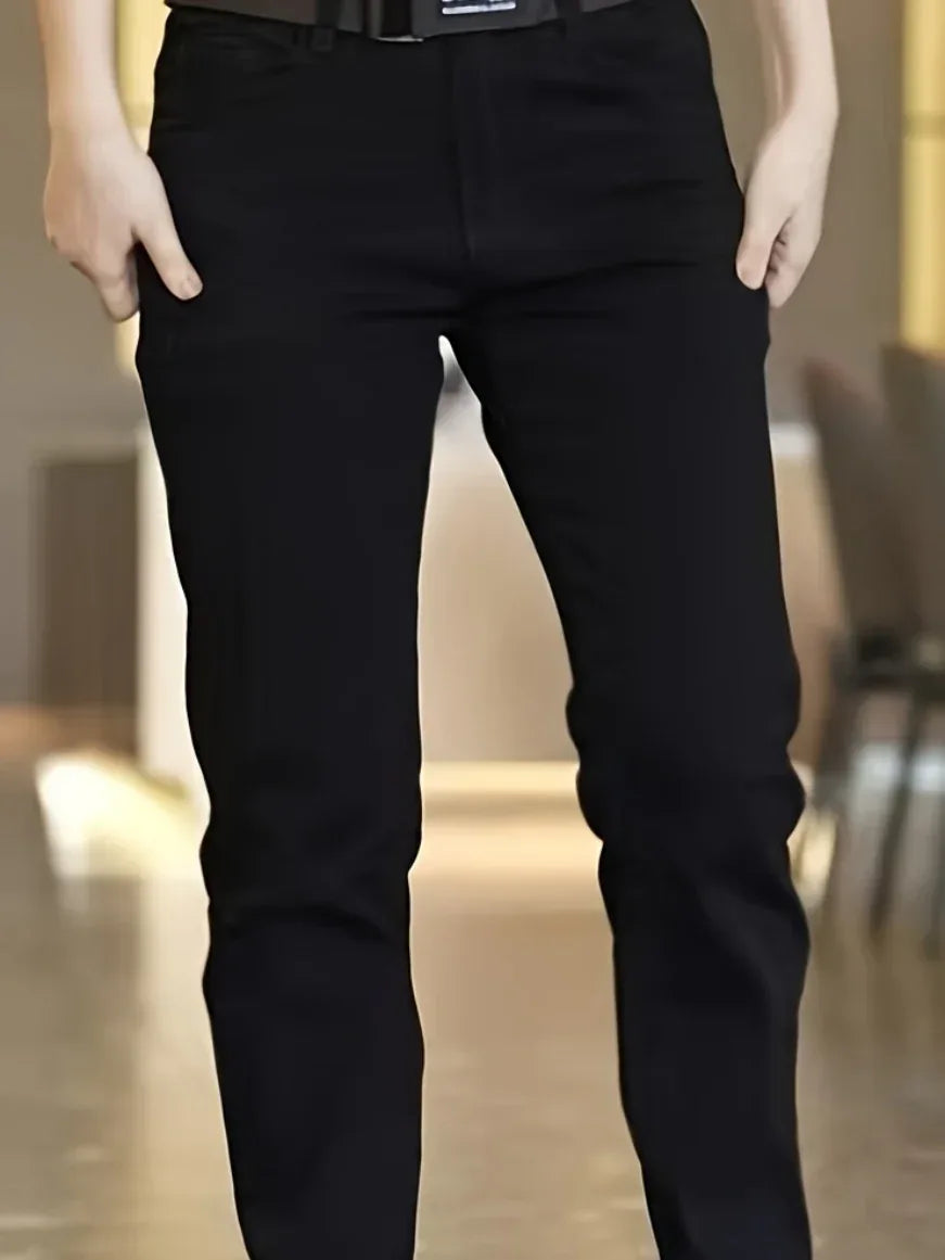 Herren Jeans Schwarz Slim Fit – Stretch Denim Hose Ganzjährig - FUXLShop