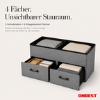 Sitzbank mit Stauraum Leinen Dunkelgrau – Klappdeckel & Schubladen