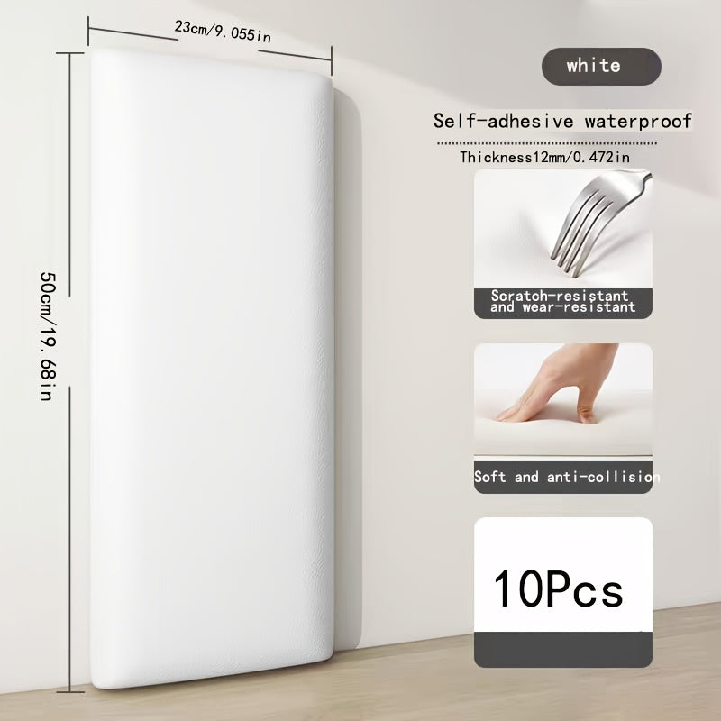 3D Soft Padded Kunstleder Wandpaneel 23x50 cm – selbstklebendes Kopfteil- und Tatami-Schutzpanel
