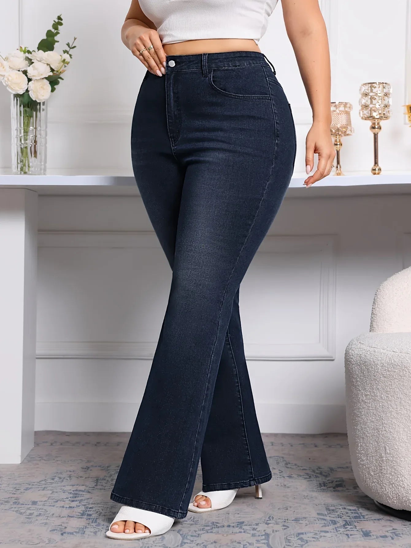 Damen Jeans Große Größen Stretch - Schlaghose Denim Bequem & Stylisch - FUXLShop