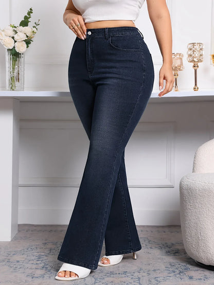 Damen Jeans Große Größen Stretch - Schlaghose Denim Bequem & Stylisch - FUXLShop
