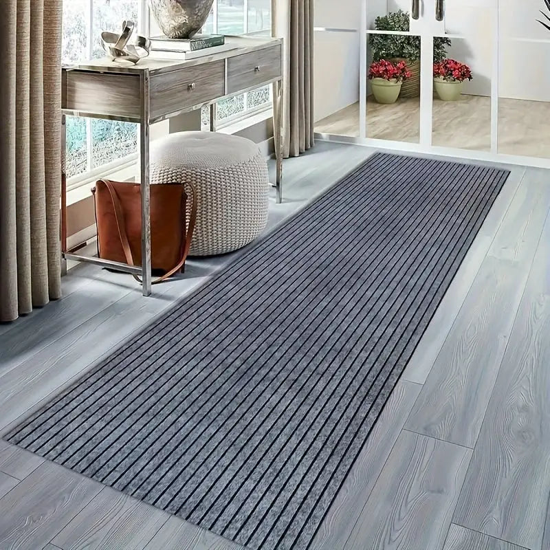 Graue selbstklebende teppichrolle mit rippenstruktur und streifenmuster, ca 40 x 300 cm, 5 mm, online bestellen ideal für geschenkideen