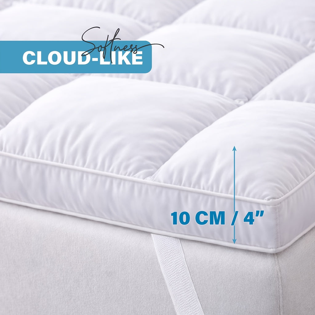 Matratzenauflage 10cm – Gesteppt, 1000GSM Mikrofaser, Maschinenwaschbar