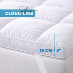 Matratzenauflage 10cm – Gesteppt, 1000GSM Mikrofaser, Maschinenwaschbar
