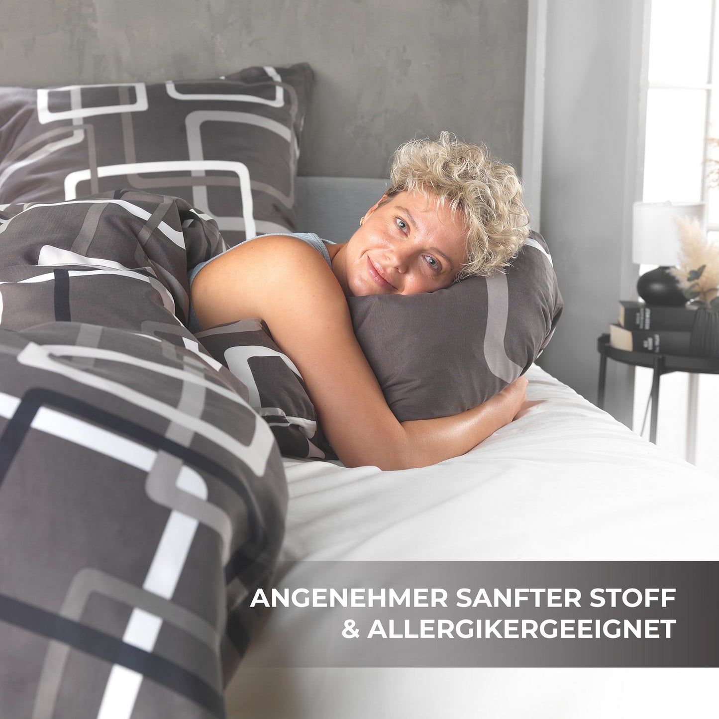 Bettwäsche-Set 135x200 4-teilig – Allergikerfreundlich – Spannbettlaken 135x200 & Kissenbezug 80x80 | Modern & Hochwertig