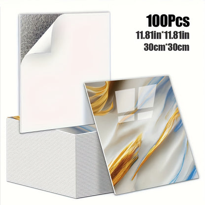 Luxury Marble Wall Panels 47.78×47.78 cm aus 3D-Vinyl, selbstklebend, spritzwassergeschützt und geeignet für Schlafzimmer, Wohnzimmer, Dusche und Bar
