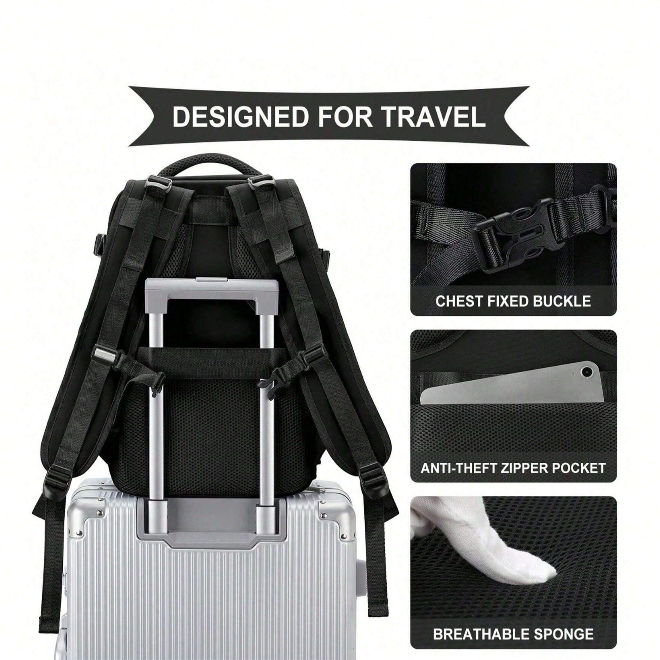 Reiserucksack 40x20x25 cm – Handgepäck, Erweiterbar, Flugzeug-Konform, 7 Farben