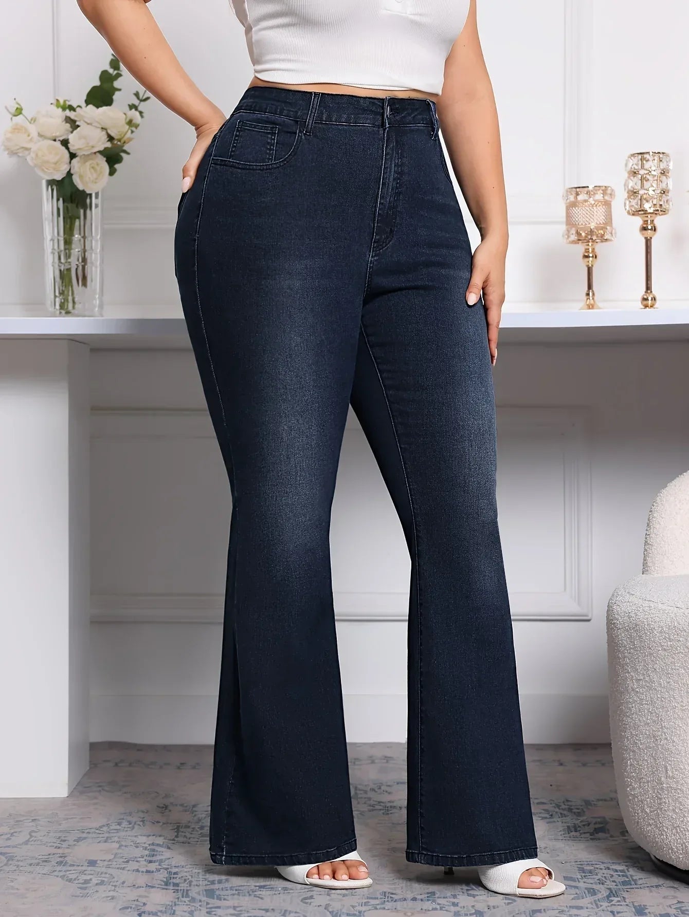 Damen Jeans Große Größen Stretch - Schlaghose Denim Bequem & Stylisch - FUXLShop