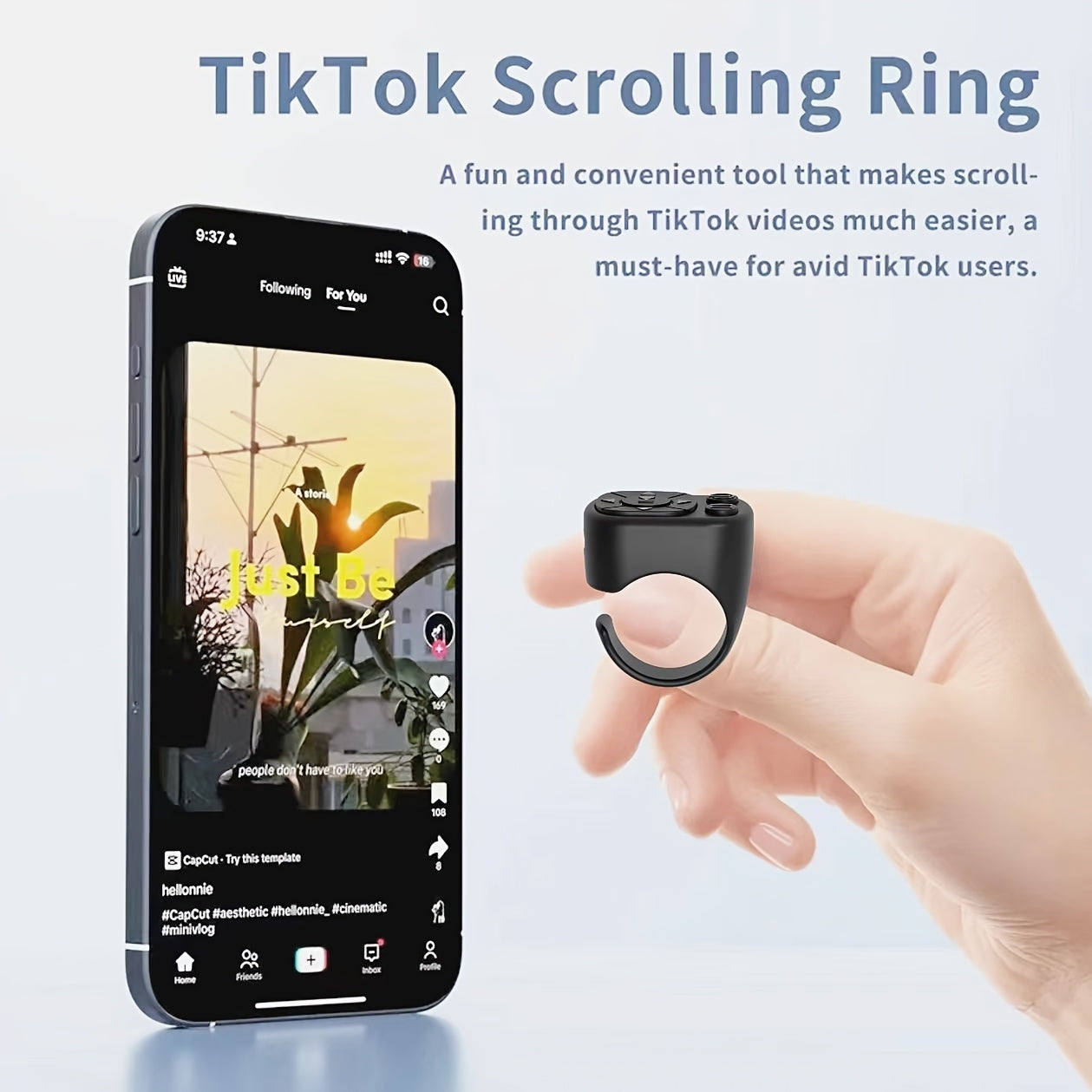 Kabellose Fernbedienung für TikTok und Präsentationen – kompatibel mit iPhone, iPad, Android